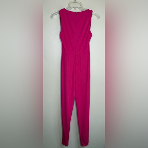 NWT Lauren Ralph Lauren Pink Zippered Self Tie Waist Sleeveless Jumpsuit Size 0 - Picture 4 of 13